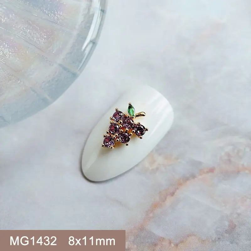 Summer Fruit Zircon Nail Charms 10pc