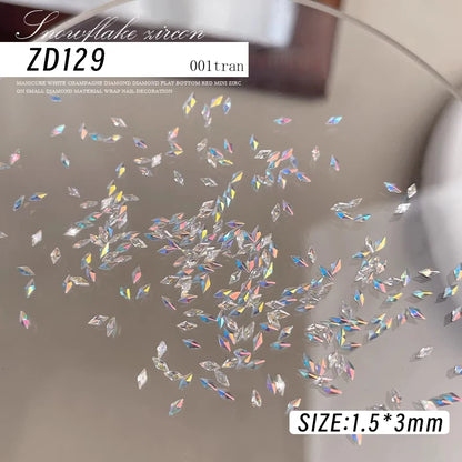 Mixed Shape Zircon Nail Rhinestones 50pc