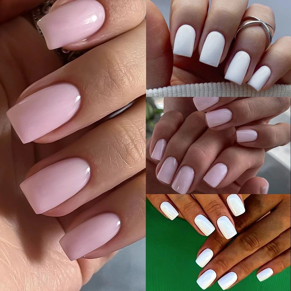 Light Pink Square Press-On Nails 100pc