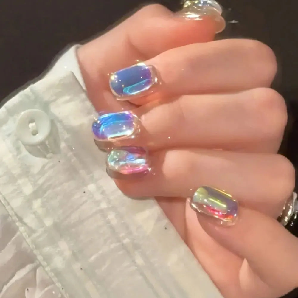 Aurora Glass Ice Cube Nail Foil Stickers 11pc
