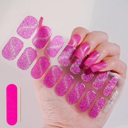 Clear Semi Cured Gel Nail Stickers infused Transparent Gel Polish Slider UV lamp Cured Extended Nails Tip Strips DIY Manicure*T1