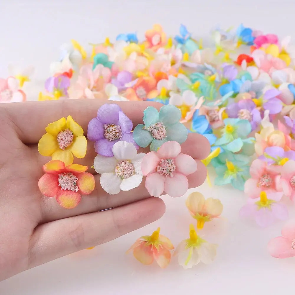 Mini Silk Rose Heads Decor 50pc