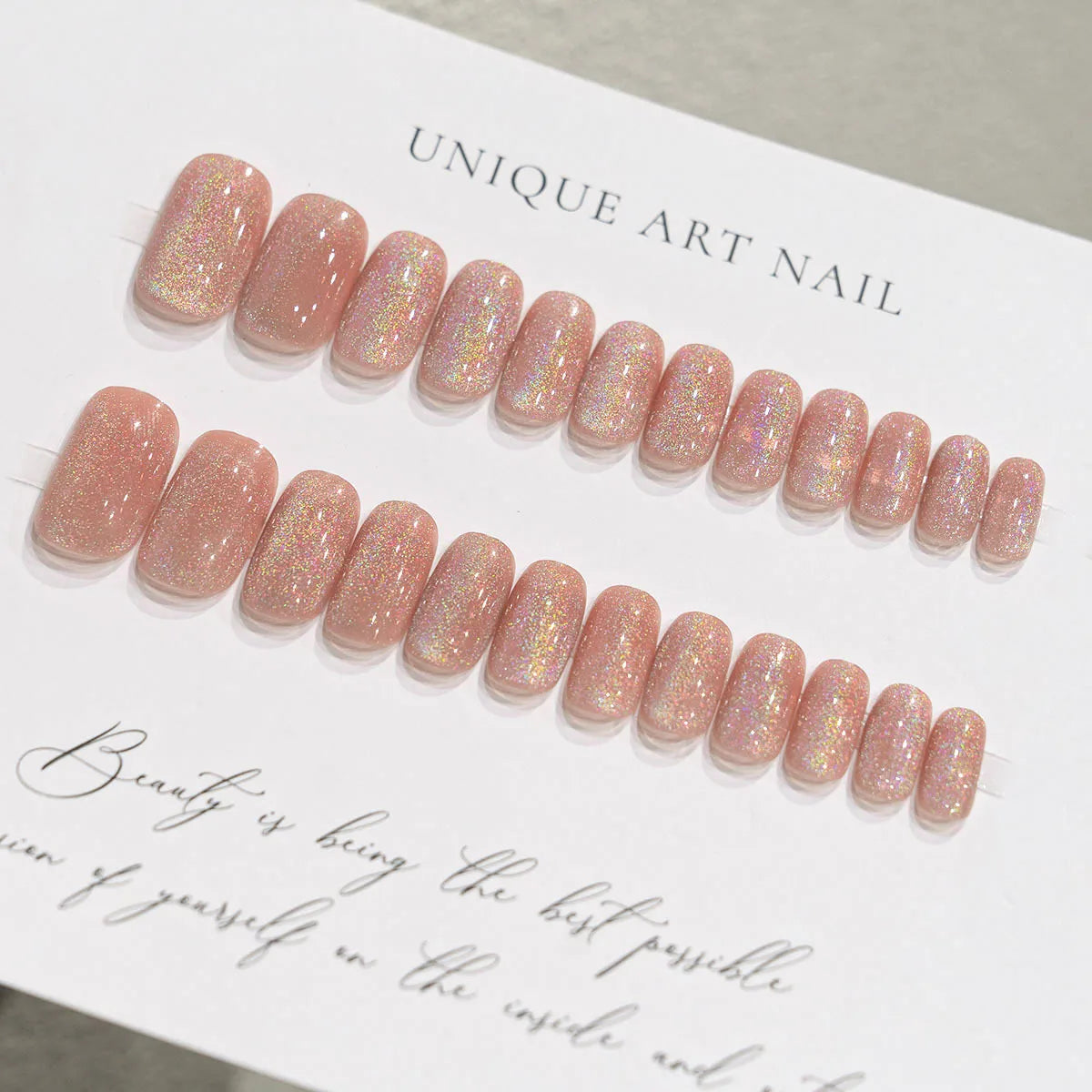 Glitter White French Press-On Nails