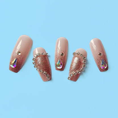 3D Diamond Coffin Press-On Nails