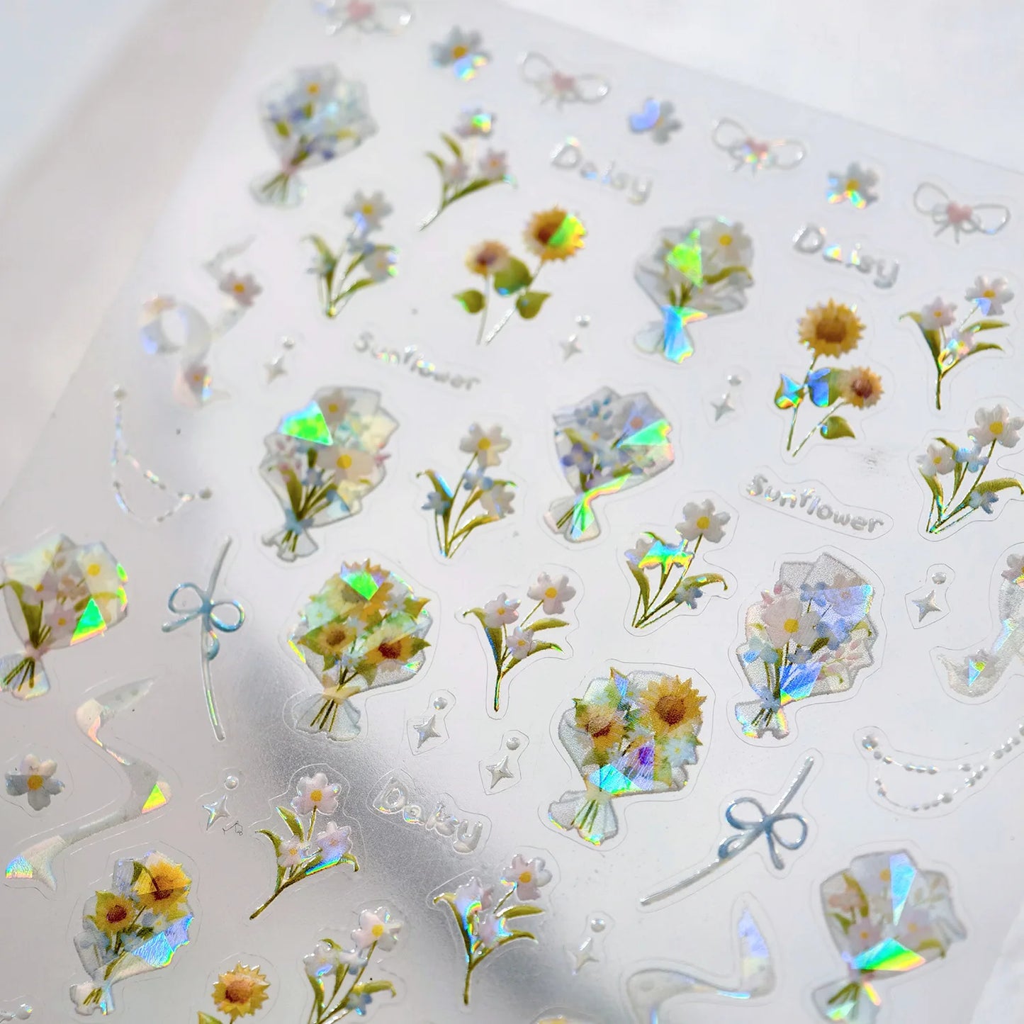 Colorful Floral Nail Art Sticker Summer Garden Motifs Juicy Flower Petals Dimensional Botanical Patterns Adhesive Manicure Decal