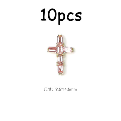 30/20/10PC Pink Ribbon Resin Bow Parts Nail Charms Mix-Style Bow Rhinestone Jewelry 8-12mm Y2K Accessory for DIY Manicure Decora