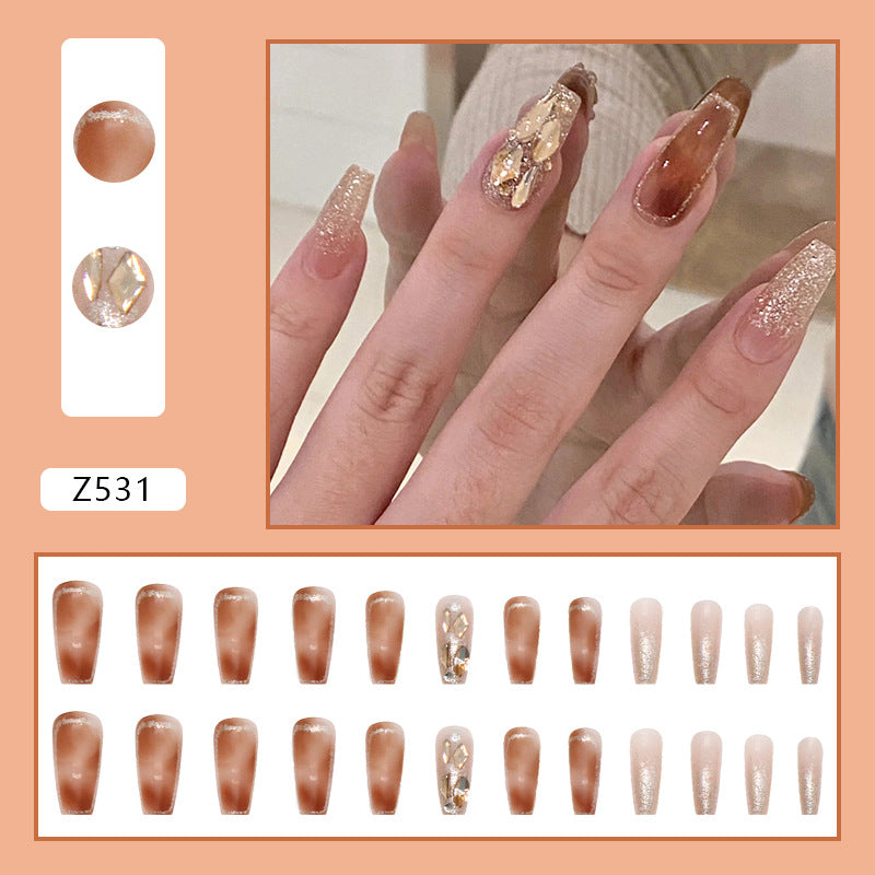 Butterfly Camellia Pearl Press-On Nails