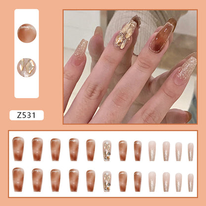 Butterfly Camellia Pearl Press-On Nails