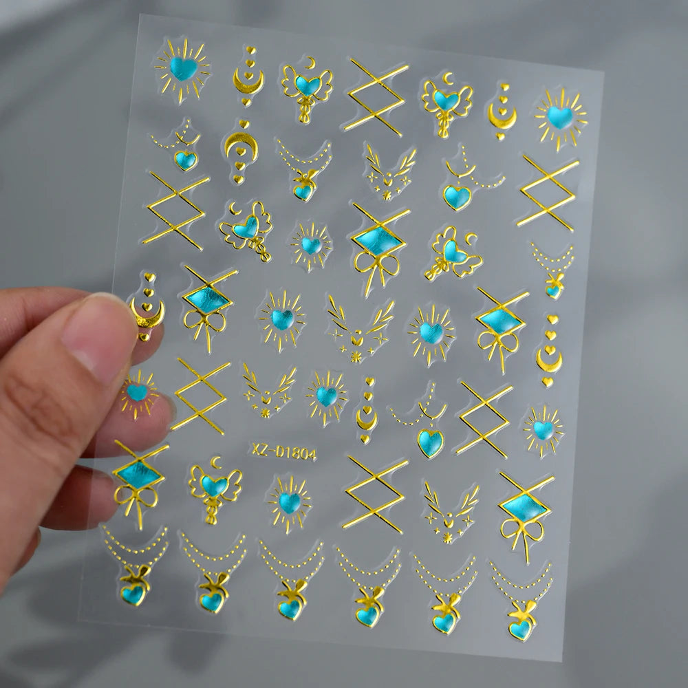 5D Bohemian Gold Silver Nail Art Stickers