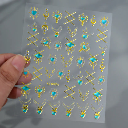 5D Bohemian Gold Silver Nail Art Stickers