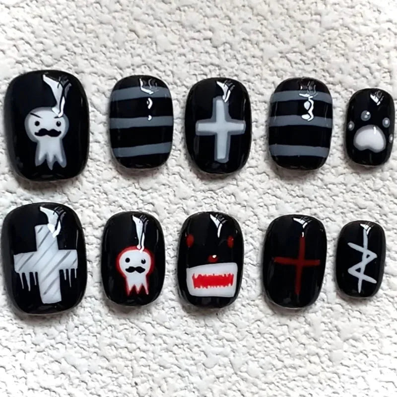 Cartoon Bean Nails Fall Winter 30pc