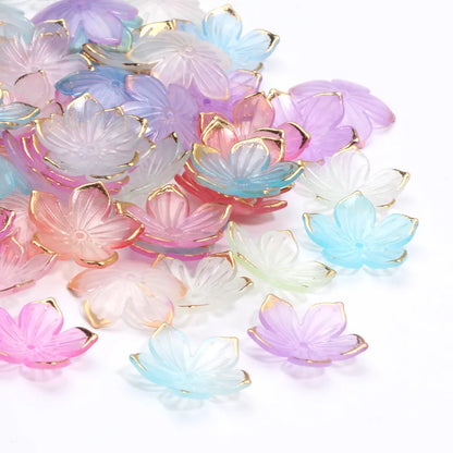Flower Petal Acrylic Spacer Beads 50pc