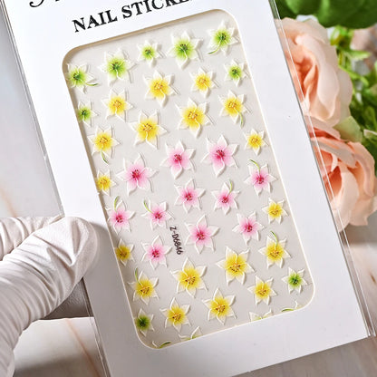 5D Sea Nail Art Stickers Embossed Self-Adhesive Ocean Beach Style Nail Slider Kawaii Starfish/Shell/Coral Reef Decor Nail Decals