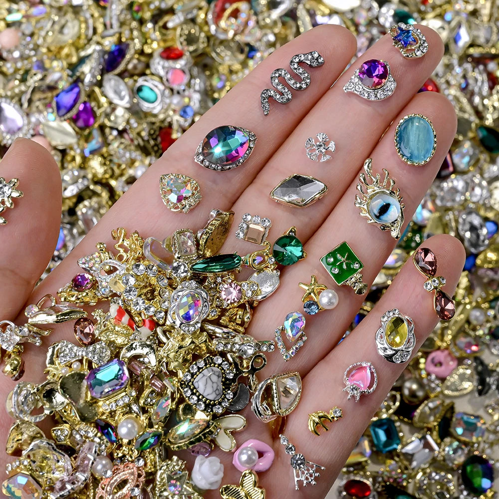 Mixed Crystal Rhinestone Nail Charms 50pc