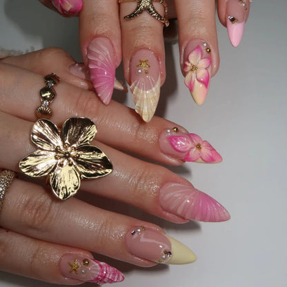 Pearl Starlight Almond Nails