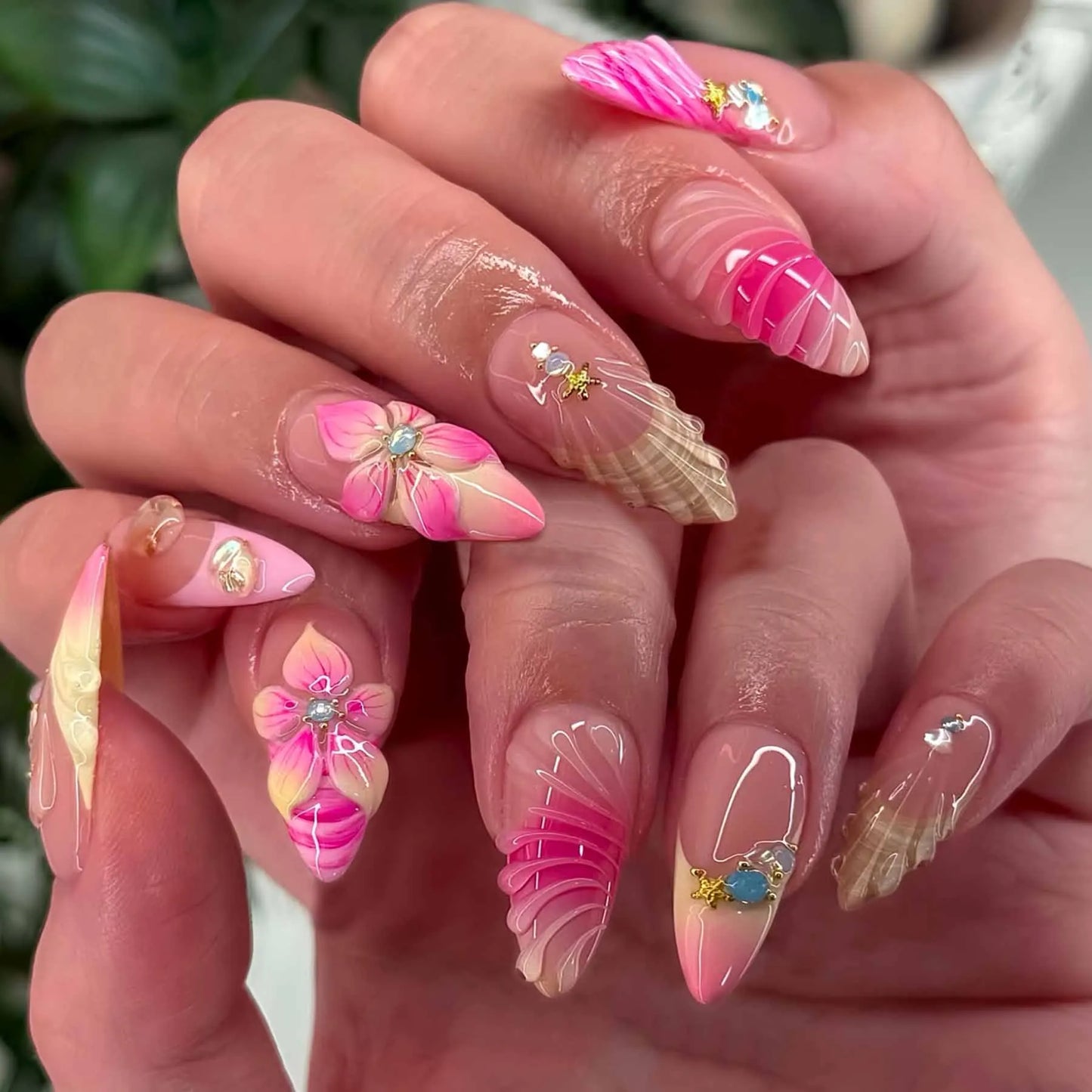 Pink Butterfly Ballet Press-On Nails