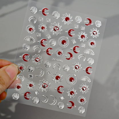 5D Bohemian Gold Silver Nail Art Stickers