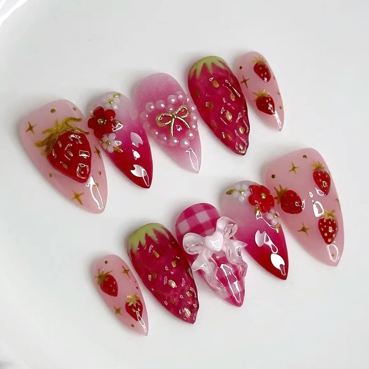 Pearl Starlight Almond Nails