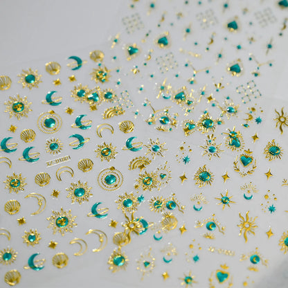 5D Bohemian Gold Silver Nail Art Stickers