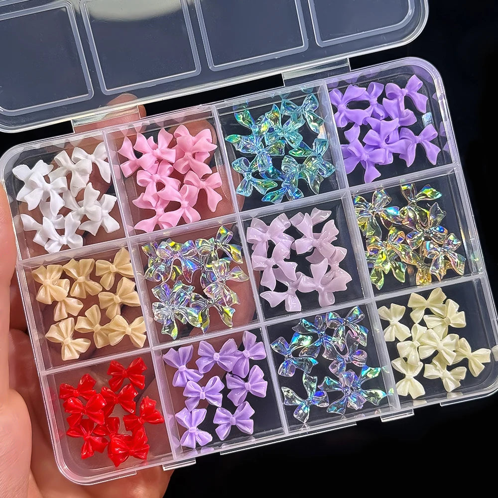 Gold Bow Butterfly Metal Nail Charms 120pc