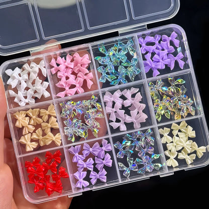 Gold Bow Butterfly Metal Nail Charms 120pc
