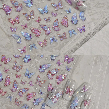 5D Butterfly Aurora Nail Stickers