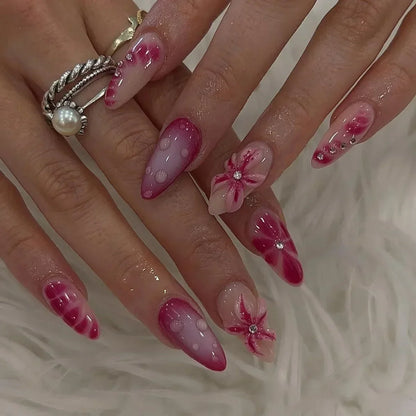 Pink Butterfly Ballet Press-On Nails