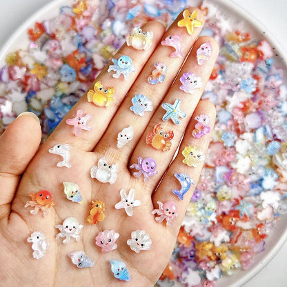 Ocean Theme Shell Starfish Nail Gems 50pc
