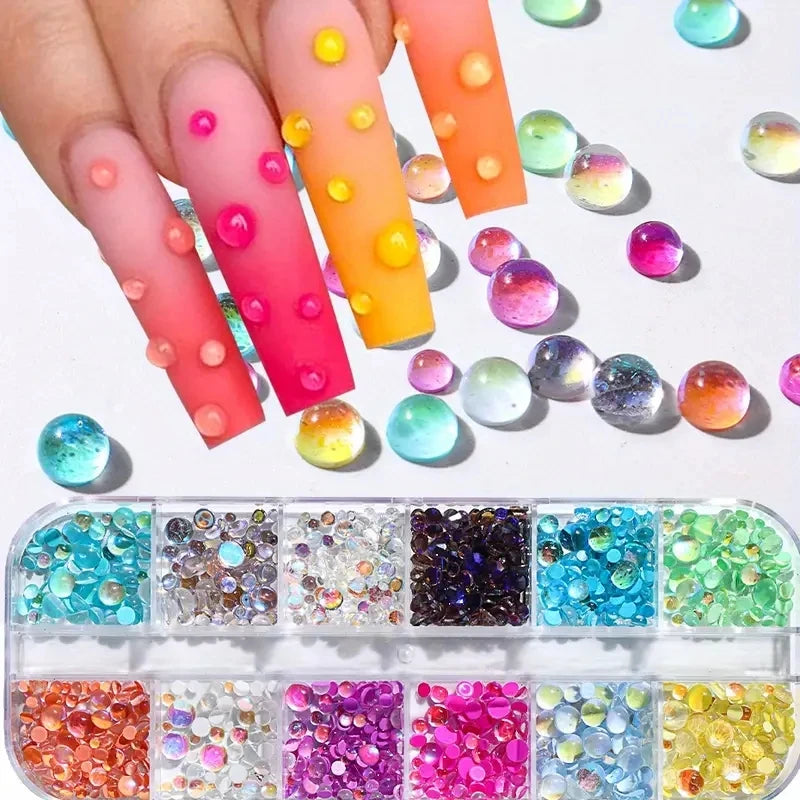 Mermaid Bubble Aurora Glass Nail Charms