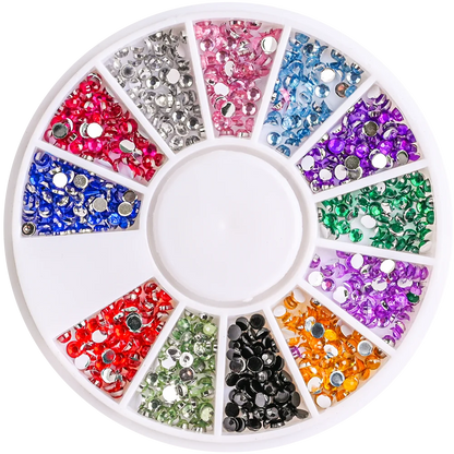1Box Mixed Acrylic Gems Nail Rhinestones 3D Metal Alloy Nail Charms Flat Jewelry Decoration DIY Manicure Accessory DIY Stones*5H
