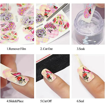 Ink Bloom Graffiti Nail Art Stickers