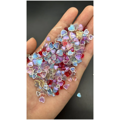 Kawaii Resin Heart Nail Charms 50pc