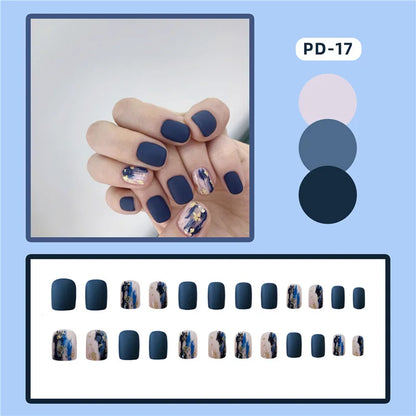 Ocean Star Moon Blue Press-On Nails