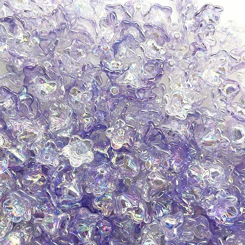 Gradient Bellflower Acrylic Bead Caps 50pc