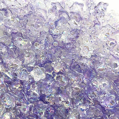 Gradient Bellflower Acrylic Bead Caps 50pc
