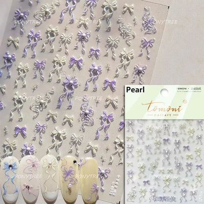 Jelly Bowknot Star Dreamy Nail Art Stickers
