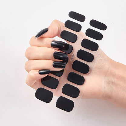16Tips Semi-cured Gel Nail Stickers Red/Wine Red Nails Gel slider UV lamp Cured Extended Nails DIY Women Nails Decal Decor Gifts