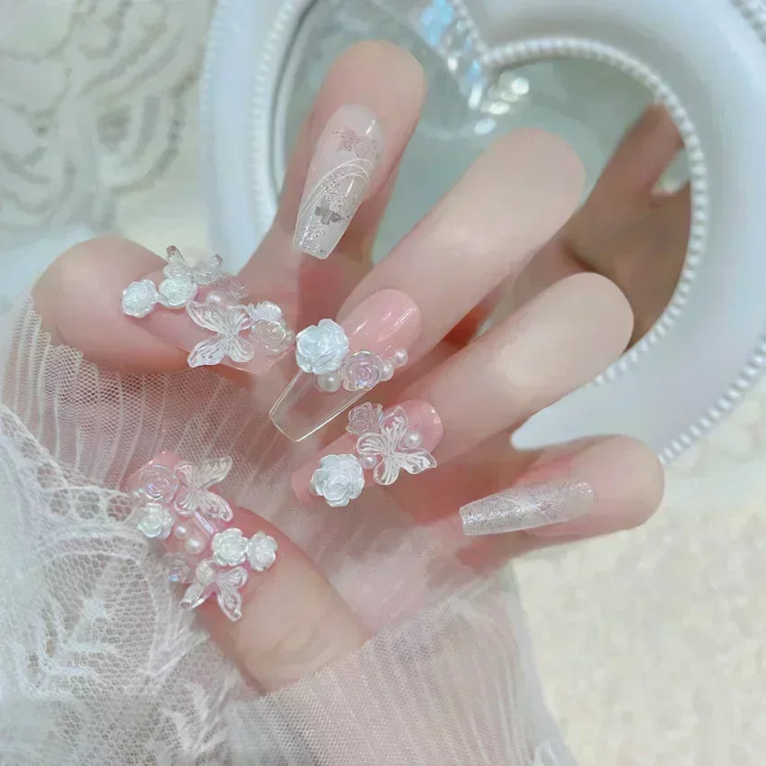 Black Bow Ballerina Press-On Nails