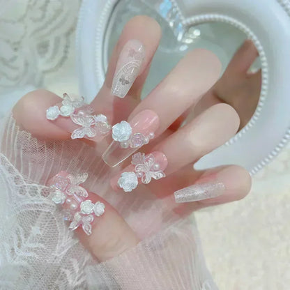 Black Bow Ballerina Press-On Nails