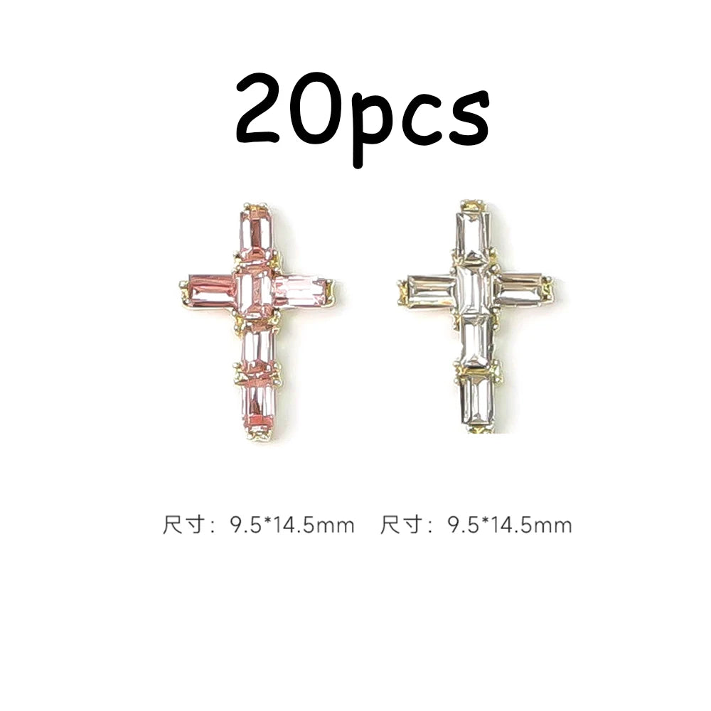 30/20/10PC Pink Ribbon Resin Bow Parts Nail Charms Mix-Style Bow Rhinestone Jewelry 8-12mm Y2K Accessory for DIY Manicure Decora
