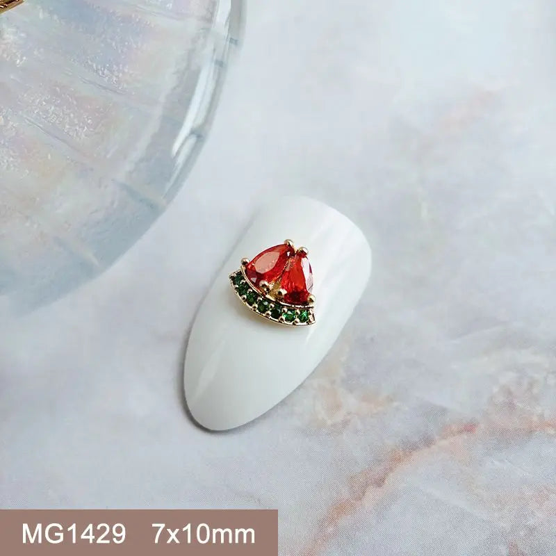 Summer Fruit Zircon Nail Charms 10pc