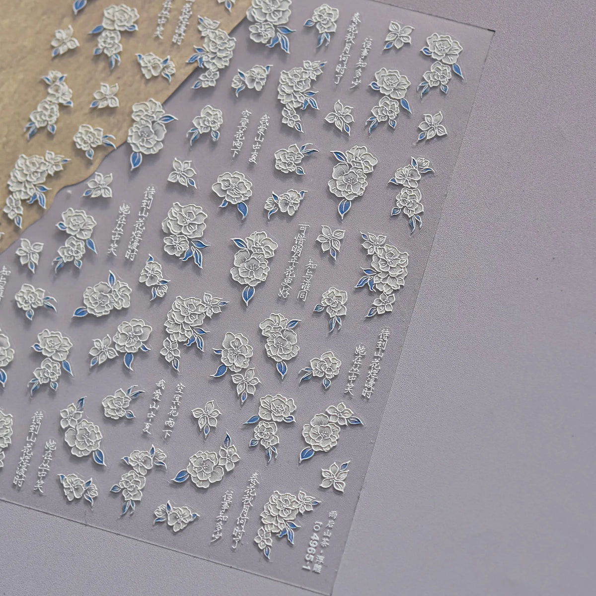 Colorful Floral Nail Art Sticker Summer Garden Motifs Juicy Flower Petals Dimensional Botanical Patterns Adhesive Manicure Decal