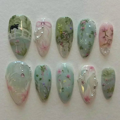 Pink Butterfly Ballet Press-On Nails