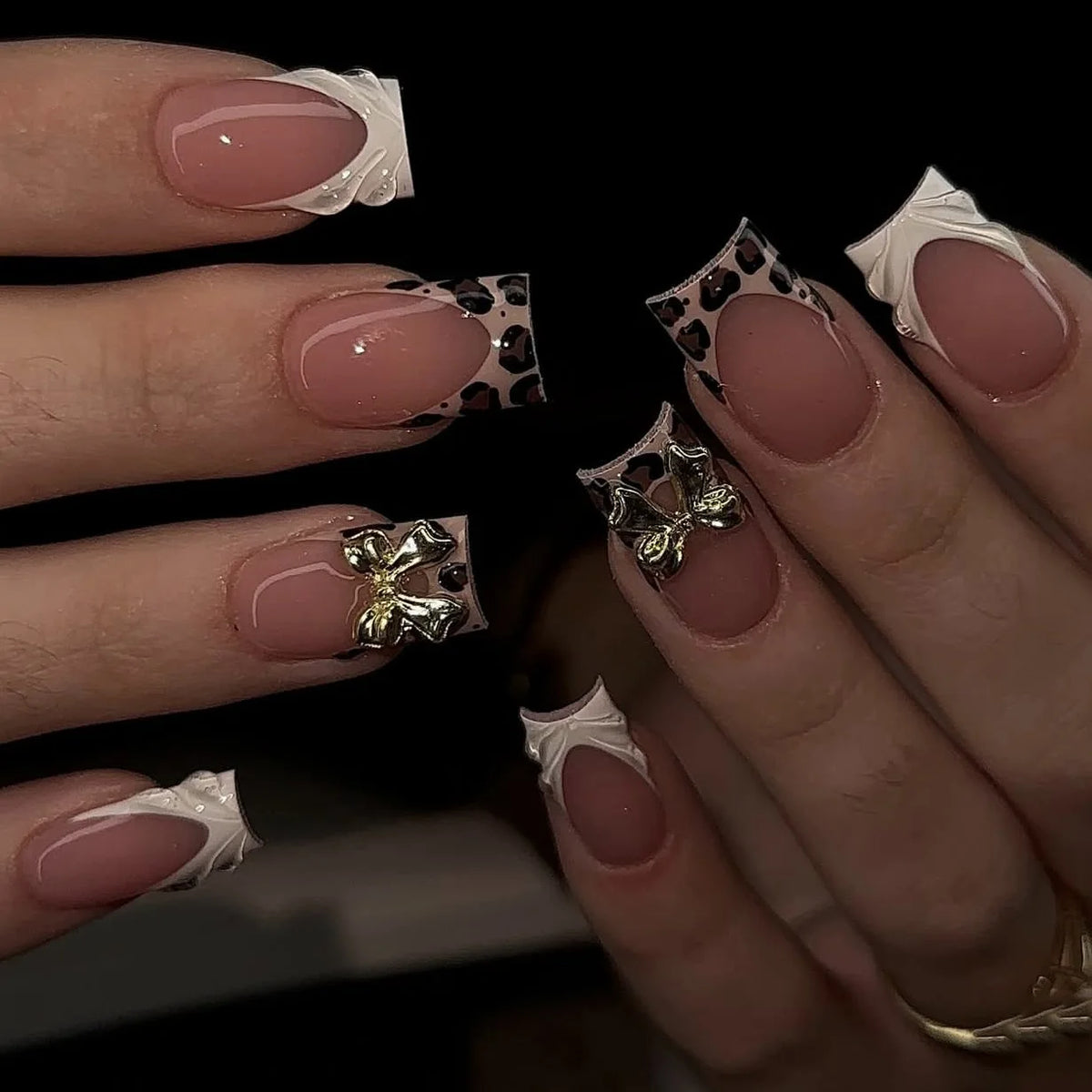 Glitter Butterfly French Press-On Nails