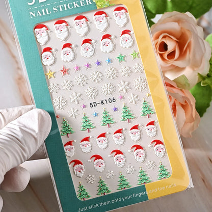 5D Sea Nail Art Stickers Embossed Self-Adhesive Ocean Beach Style Nail Slider Kawaii Starfish/Shell/Coral Reef Decor Nail Decals
