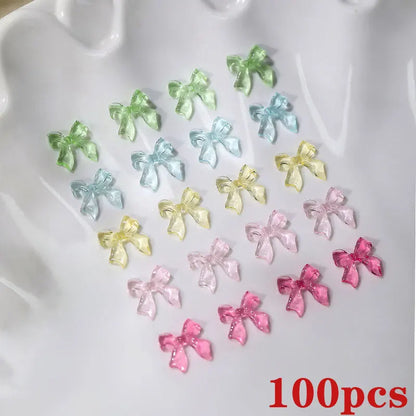 Leopard Print Bow Nail Charms 50pc