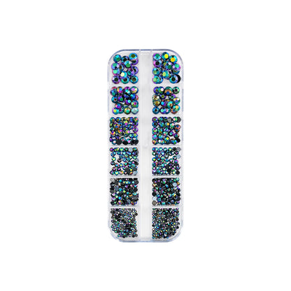 Crystal AB Rhinestone Nail Art Kit 12 Grid