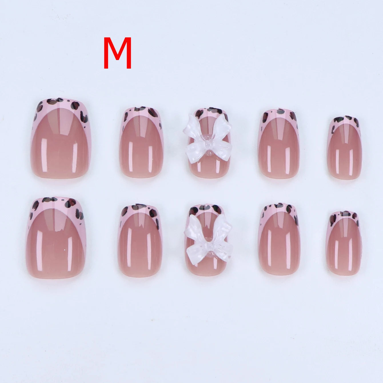 Black Bowknot Short Press-On Nails