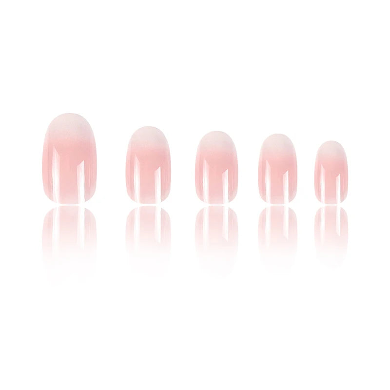 Pink Gradient Oval Press-On Nails