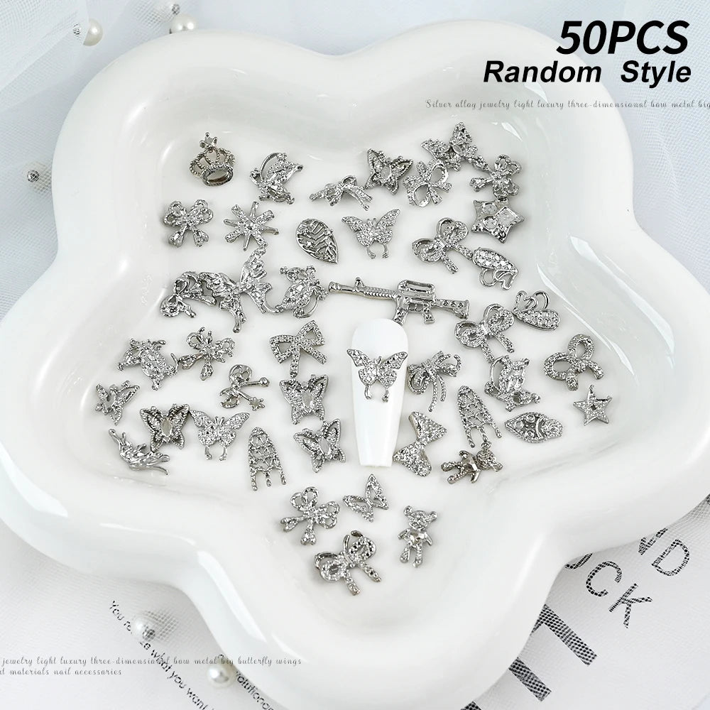 Mixed Crystal Rhinestone Nail Charms 50pc